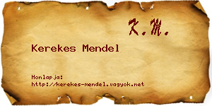 Kerekes Mendel névjegykártya